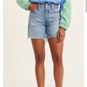 Levi's Women's 501 Mid Thigh Shorts, Luxor Street, Blue